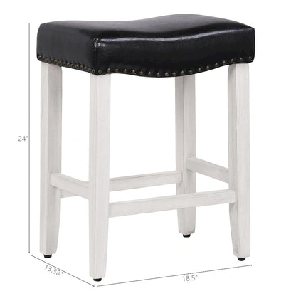 Jameson Upholstered Polyester Antique White 24 Inch Counter Stool