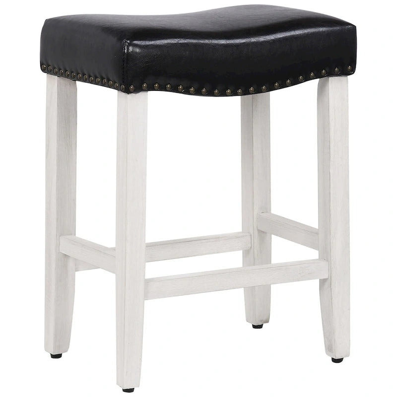 Jameson Upholstered Polyester Antique White 24 Inch Counter Stool