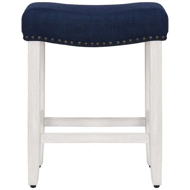 Jameson Upholstered Polyester Antique White 24 Inch Counter Stool