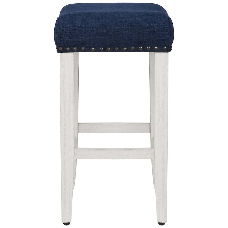 Jameson Upholstered Polyester Antique White 24 Inch Counter Stool