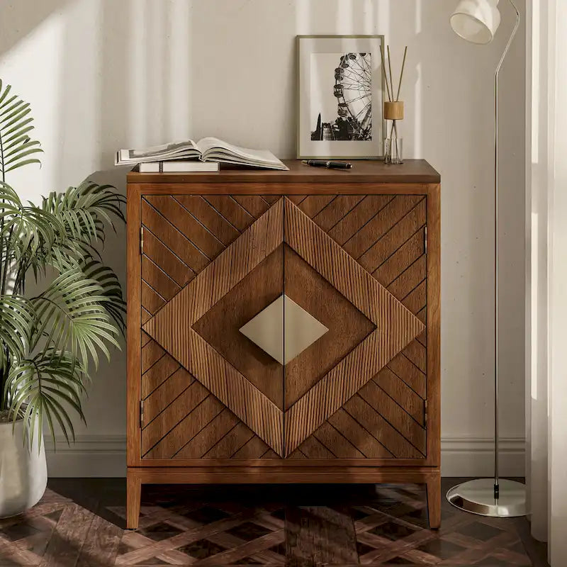 COZAYH Farmhouse Storage Dresser Accent Sideboard Wood Buffet Cabinet with 2-Door for Living Room, Hallway, Bedroom, Dining Room