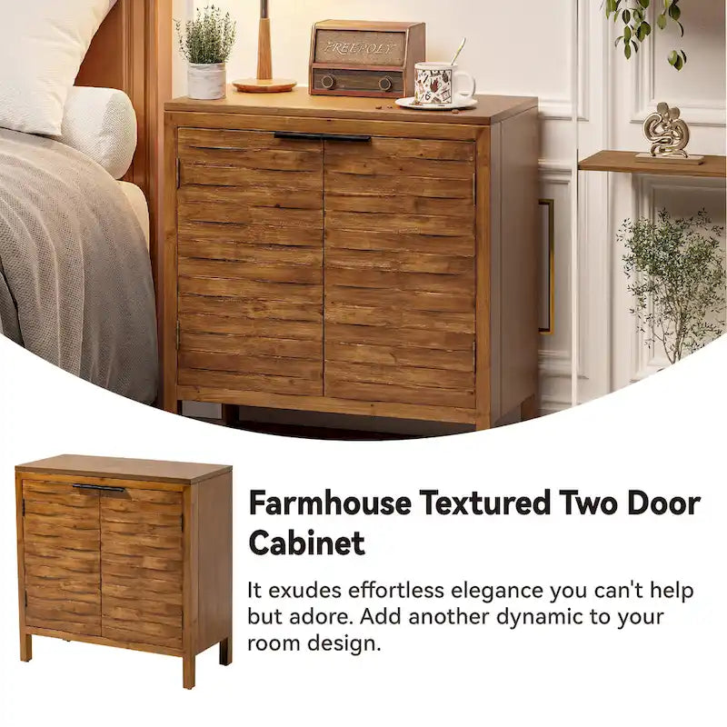 COZAYH Farmhouse Storage Dresser Accent Sideboard Wood Buffet Cabinet with 2-Door for Living Room, Hallway, Bedroom, Dining Room