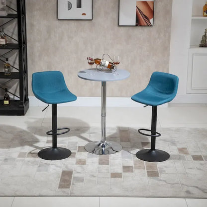 HOMCOM Swivel Bar Stools Set of 2 Bar Chairs Adjustable Height Barstools Padded with Back for Kitchen, Counter, and Home Bar