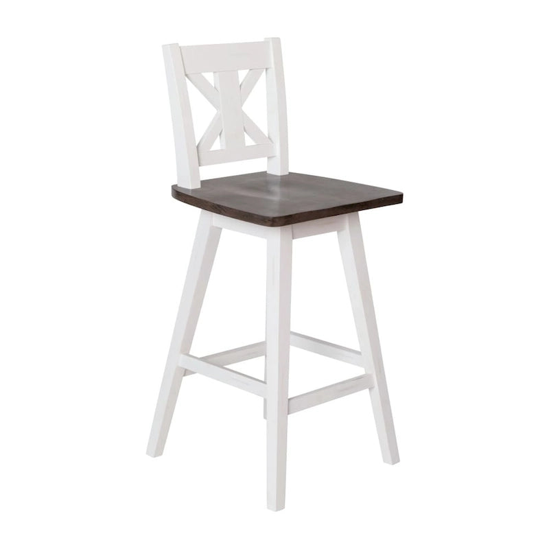Modern Farmhouse Wooden Swivel Counter Stool