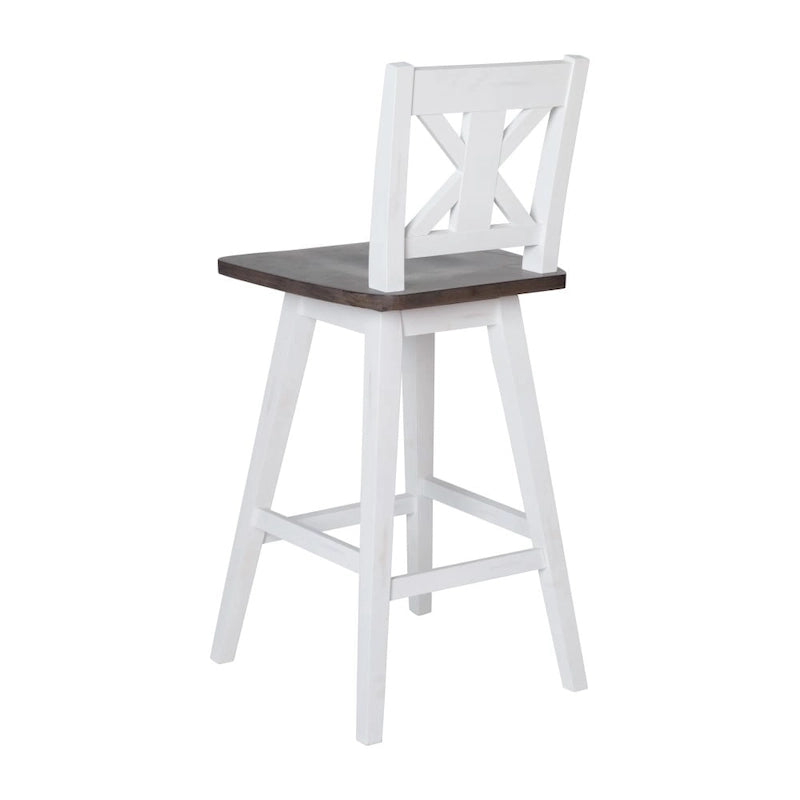 Modern Farmhouse Wooden Swivel Counter Stool