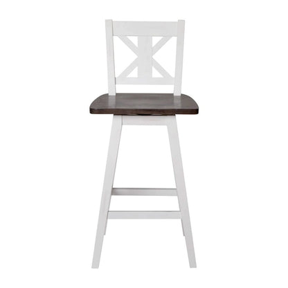 Modern Farmhouse Wooden Swivel Counter Stool