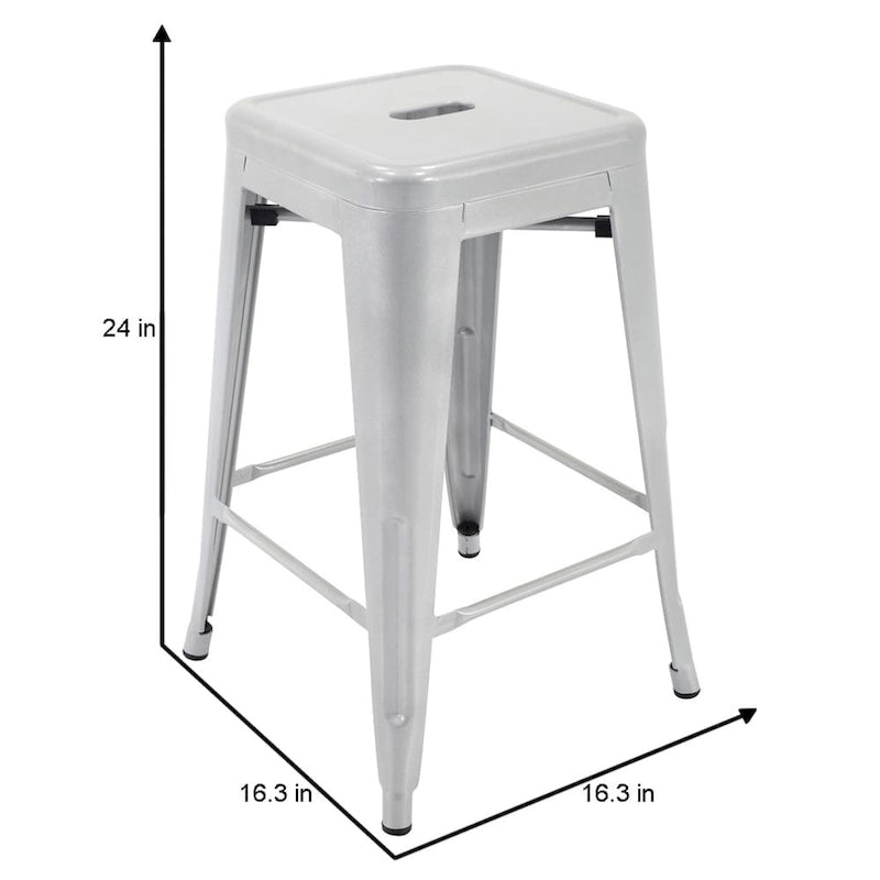 Carbon Loft Athos Indoor and Outdoor Metal Patio Counter Stool (Set of 4)