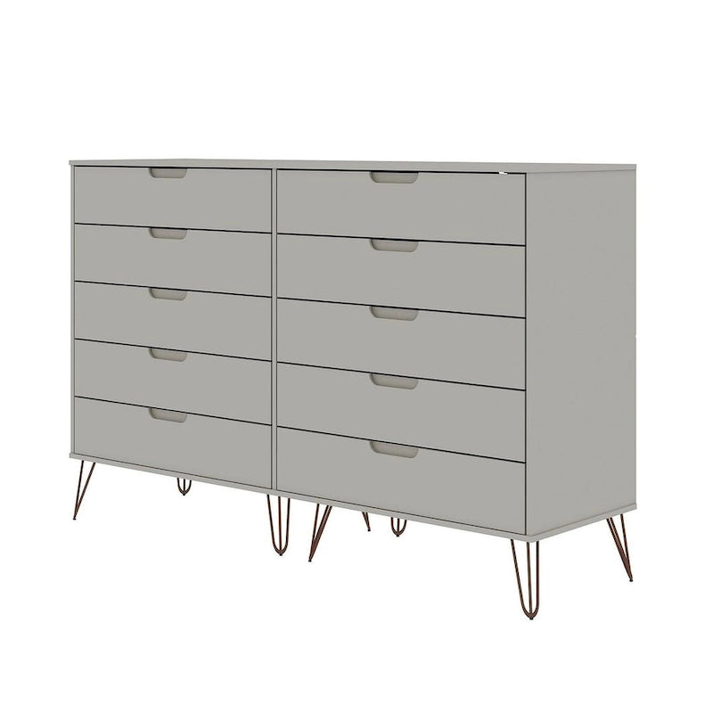 Manhattan Comfort Rockefeller 3-Piece Dresser and Nightstand Set