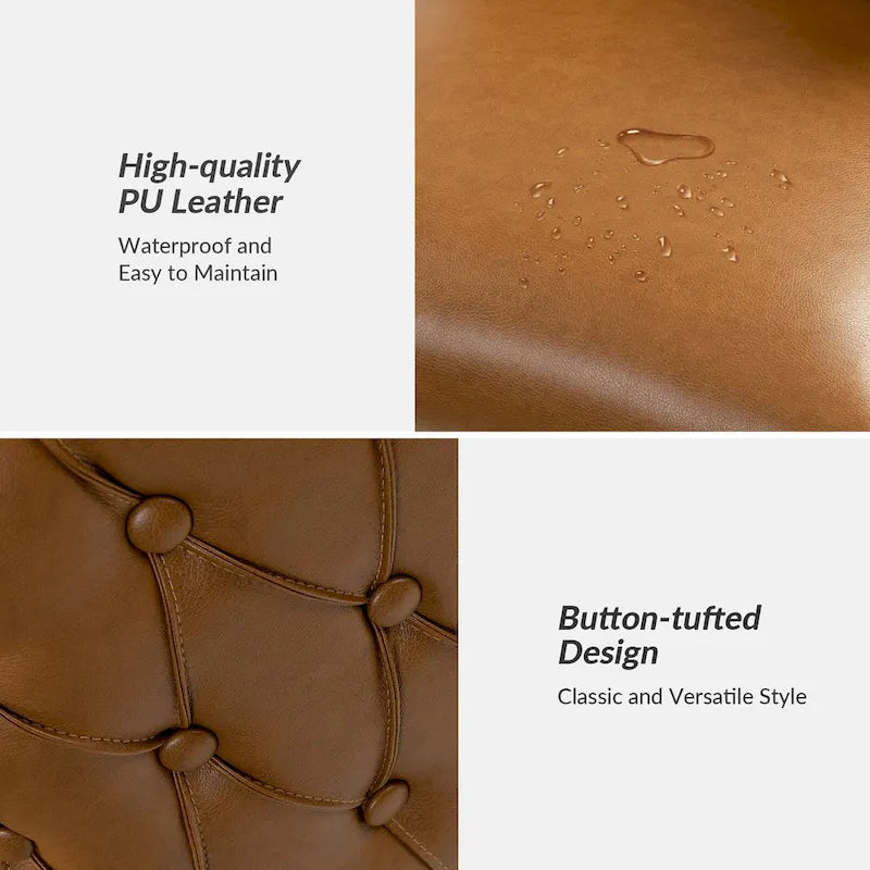 Jordan Traditional Wingback Nailhead Trim Tufted 360-degree Swivel Bar Stool Set of 2 By HULALA HOME - N/A