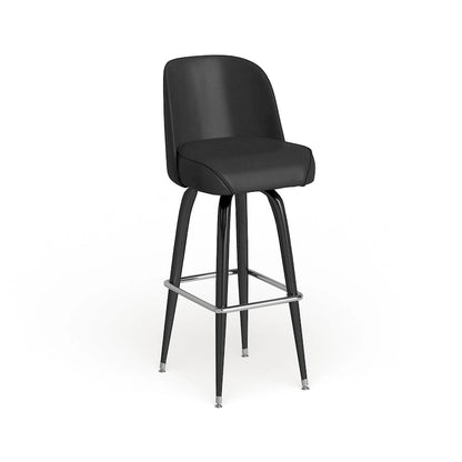 2 Pack Metal Barstool with Swivel Vinyl Upholstered Bucket Seat and Footrest - 18.5D x 18.5W x 42.5H