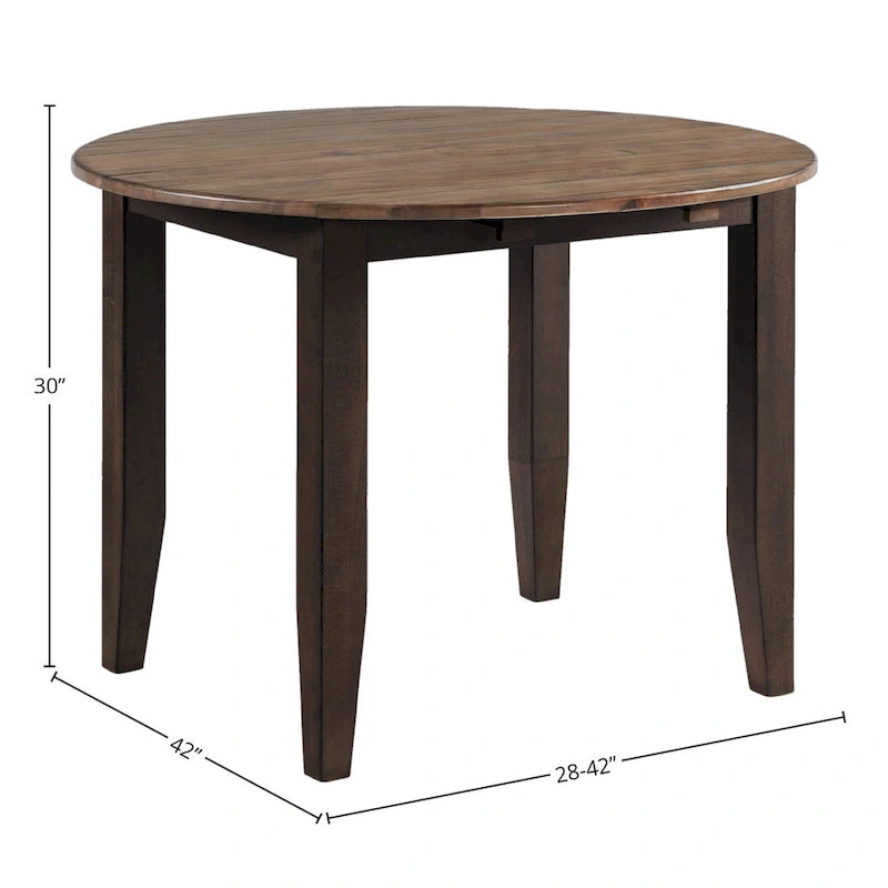 Beacon Black and Walnut Round Drop Leaf
