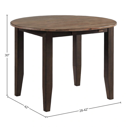 Beacon Black and Walnut Round Drop Leaf