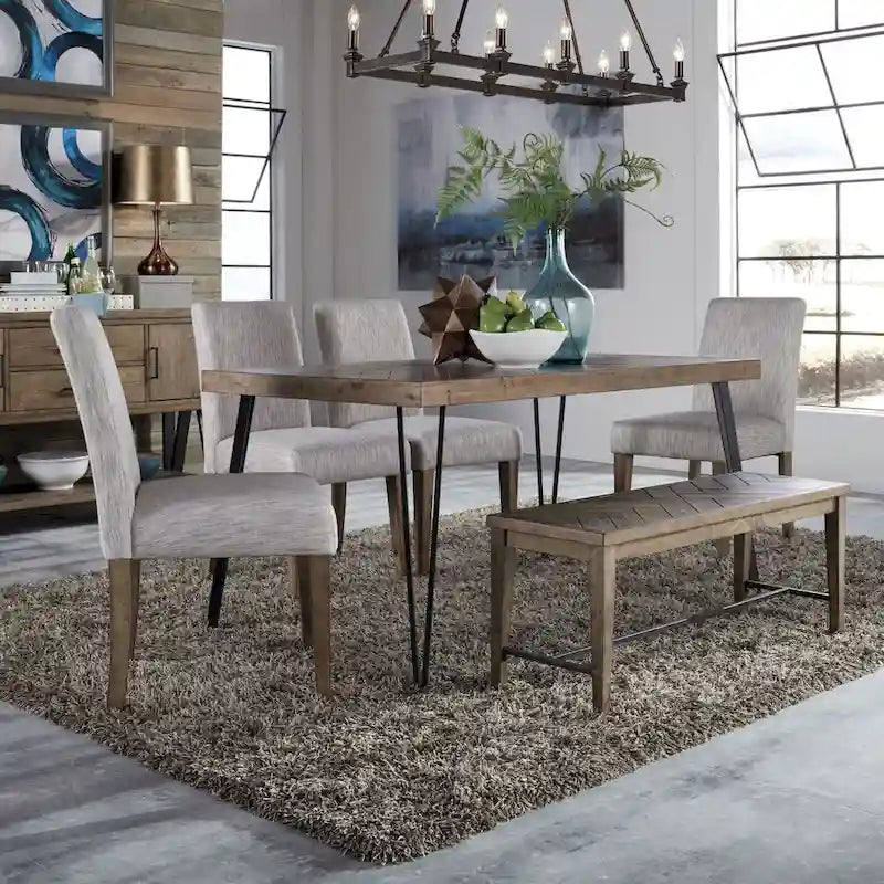 Horizons Rustic Caramel with Sawmark Distressing Uph Side Chair (Set of 2)