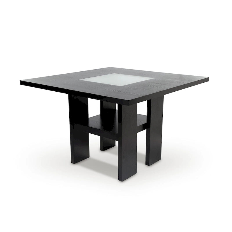 Blanton Contemporary Black Solid Wood LED 5-Piece Counter Height Dining Table Set by Furniture of America