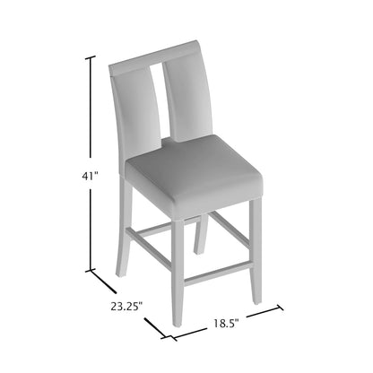 Blanton Contemporary Black Solid Wood LED 5-Piece Counter Height Dining Table Set by Furniture of America