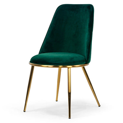 Anzu Glam Green Velvet Dining Chairs with Goldtone Legs (Set of 2)