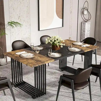 Modern Dining Table for 6-8 People, 70.8 Inch Long White Dining Room