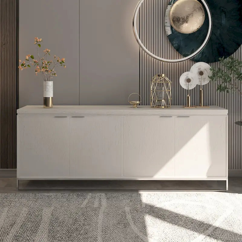 Clihome Furniture Wood 4-Door Accent Cabinet