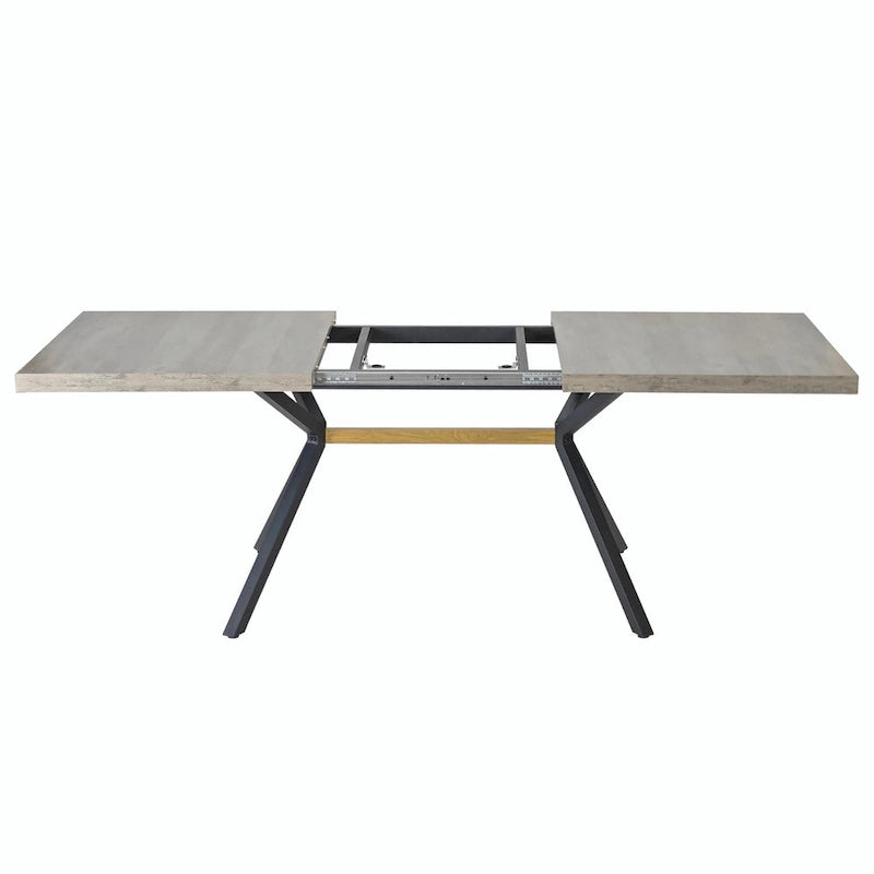 Retro Rectangular Dining Table with Carole Top and Black Embossed Center Plate