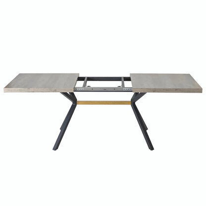 Retro Rectangular Dining Table with Carole Top and Black Embossed Center Plate