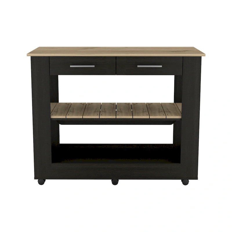 TUHOME Cala Kitchen Island 46 Kitchen Island with 2 Drawers