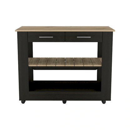 TUHOME Cala Kitchen Island 46 Kitchen Island with 2 Drawers
