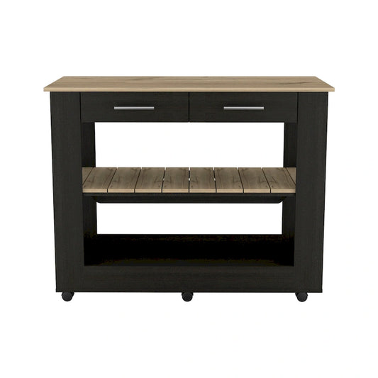 TUHOME Cala Kitchen Island 46 Kitchen Island with 2 Drawers