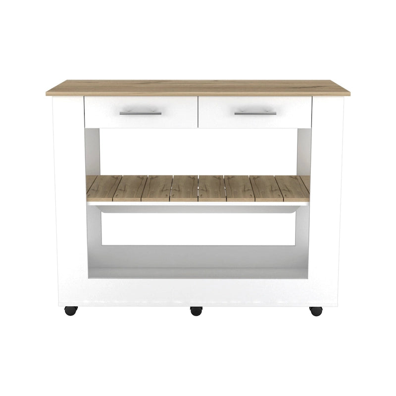 TUHOME Cala Kitchen Island 46 Kitchen Island with 2 Drawers