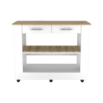 TUHOME Cala Kitchen Island 46 Kitchen Island with 2 Drawers