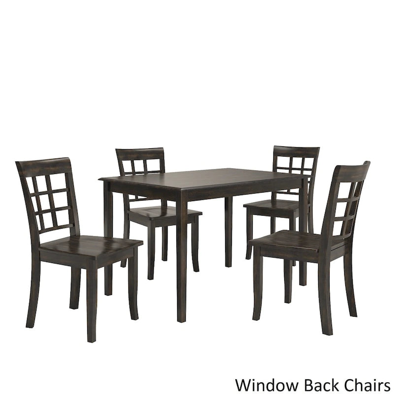 Wilmington II 48-Inch Rectangular Antique Black 5-Piece Dining Set by iNSPIRE Q Classic