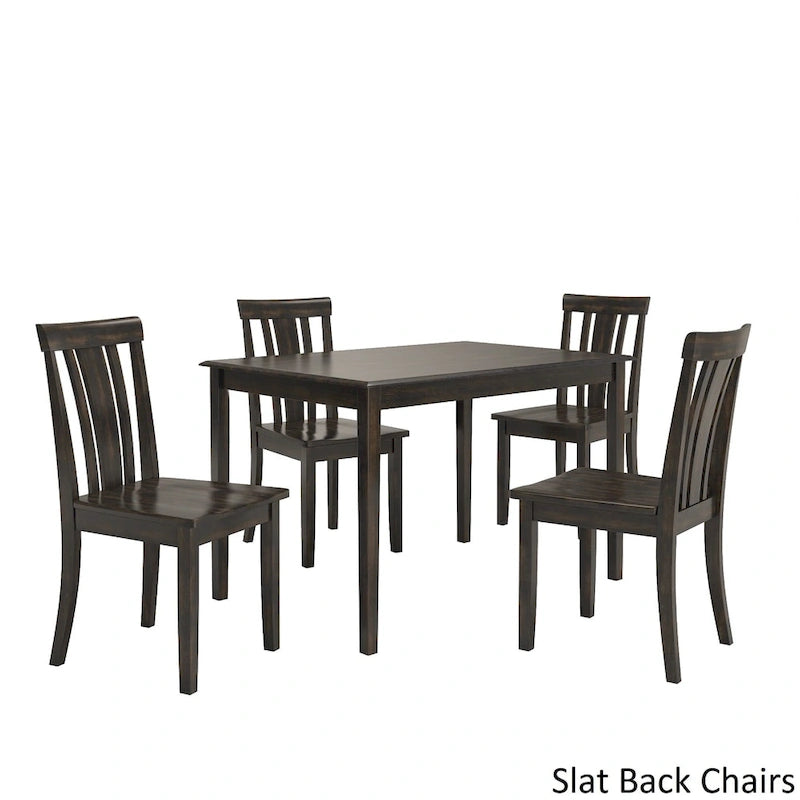Wilmington II 48-Inch Rectangular Antique Black 5-Piece Dining Set by iNSPIRE Q Classic