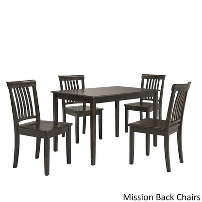 Wilmington II 48-Inch Rectangular Antique Black 5-Piece Dining Set by iNSPIRE Q Classic