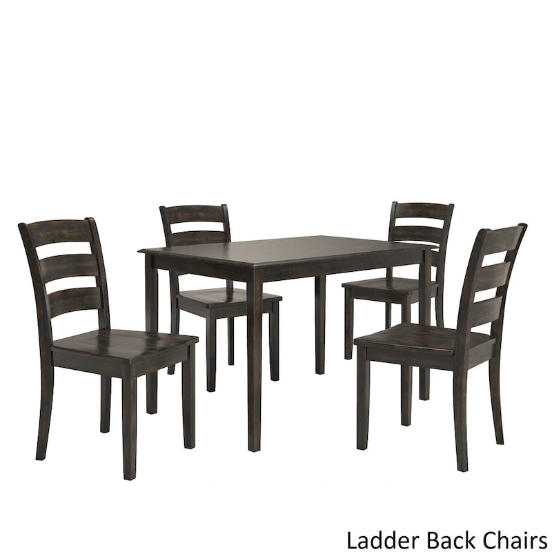 Wilmington II 48-Inch Rectangular Antique Black 5-Piece Dining Set by iNSPIRE Q Classic