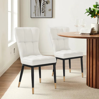 Upholstered Dining Chairs Set of 2 with Metal Legs