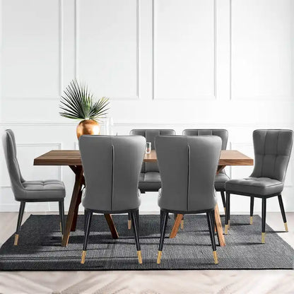Upholstered Dining Chairs Set of 2 with Metal Legs