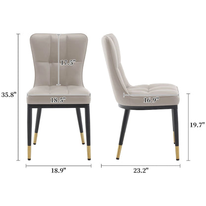 Upholstered Dining Chairs Set of 2 with Metal Legs