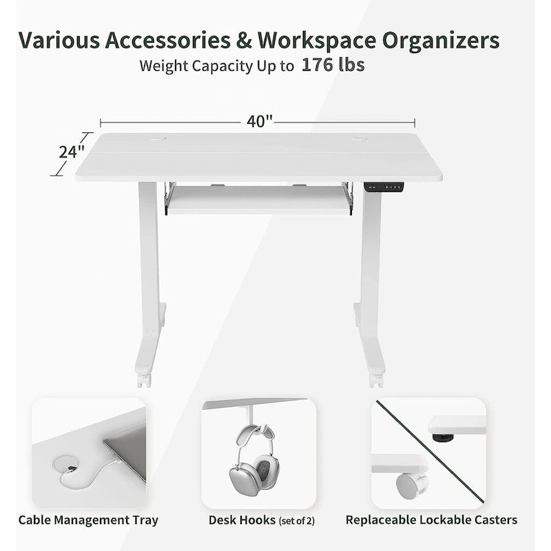 FEZIBO/Home Office Furniture/Wood/Desk With Keyboard Tray/Desks