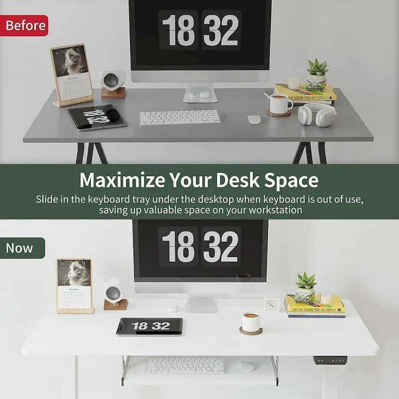 FEZIBO/Home Office Furniture/Wood/Desk With Keyboard Tray/Desks