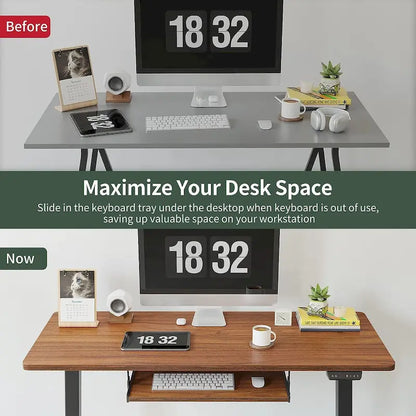 FEZIBO/Home Office Furniture/Wood/Desk With Keyboard Tray/Desks