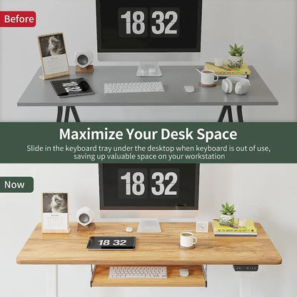 FEZIBO/Home Office Furniture/Wood/Desk With Keyboard Tray/Desks