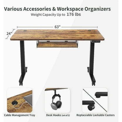 FEZIBO/Home Office Furniture/Wood/Desk With Keyboard Tray/Desks