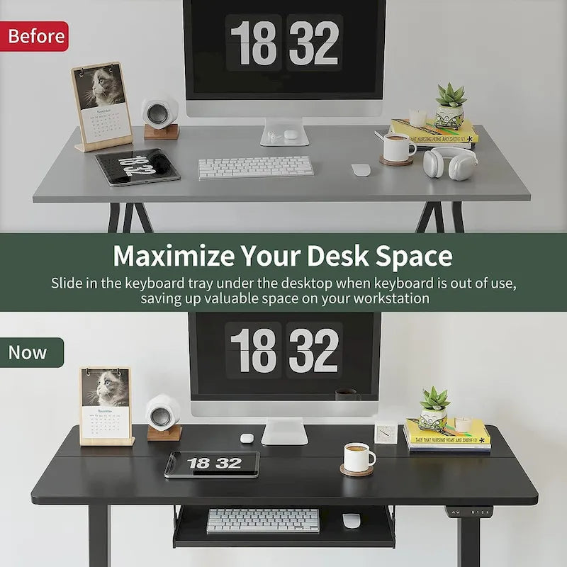 FEZIBO/Home Office Furniture/Wood/Desk With Keyboard Tray/Desks