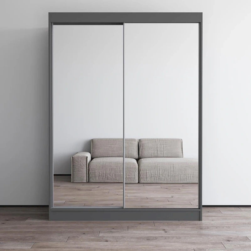 Copper Grove Parasol Modern Glossy Mirrored 2-door Wardrobe Armoire