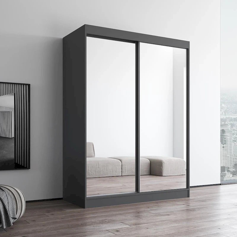 Copper Grove Parasol Modern Glossy Mirrored 2-door Wardrobe Armoire