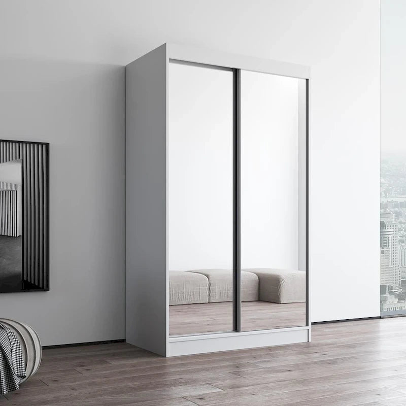 Copper Grove Parasol Modern Glossy Mirrored 2-door Wardrobe Armoire