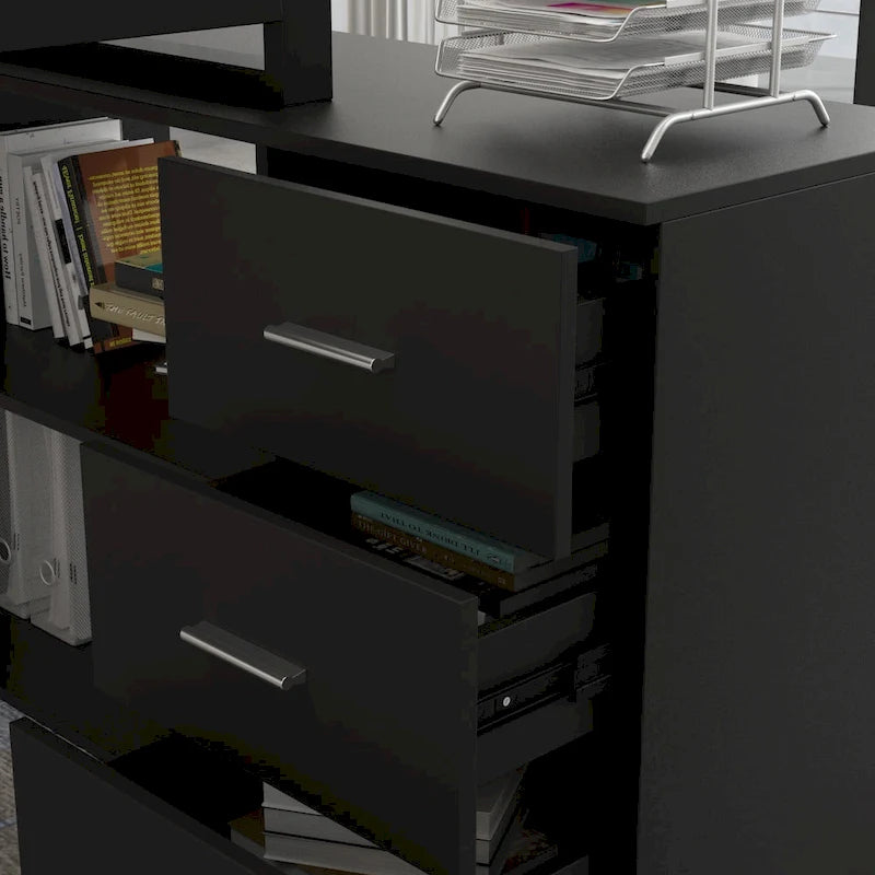 Timechee 55-inch L Shaped Office Computer Desk w/ Drawers