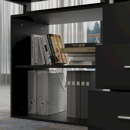 Timechee 55-inch L Shaped Office Computer Desk w/ Drawers