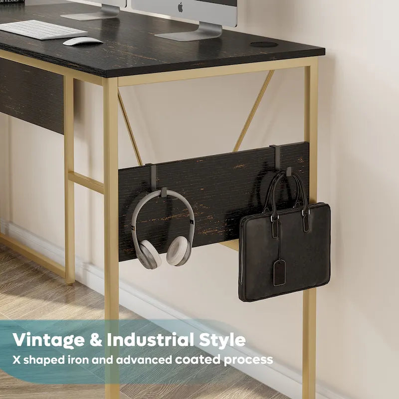 60 L Shaped Desk with Storage Cabinet Office Computer Desk