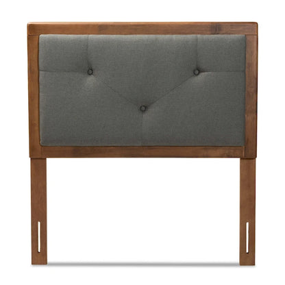 Abner Modern and Contemporary Fabric and Wood Headboard Dark Grey