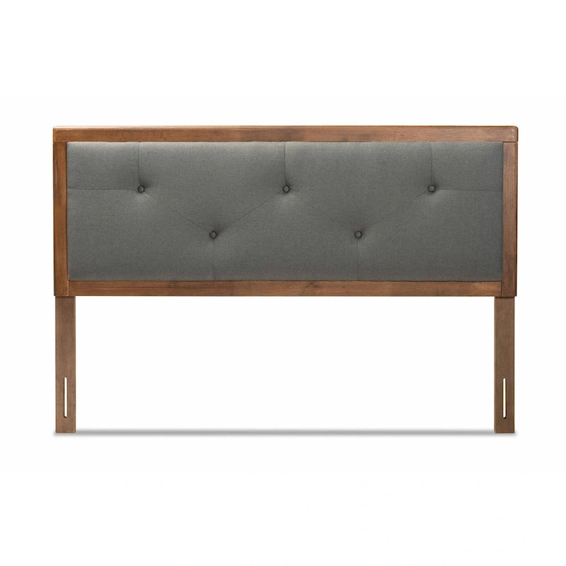 Abner Modern and Contemporary Fabric and Wood Headboard Dark Grey